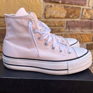 Converse Classic High-Top Platform Canvas Sneakers - Pink - Sz 7